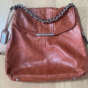 Makowski burnt orange hobo leather shoulder bag Kowski